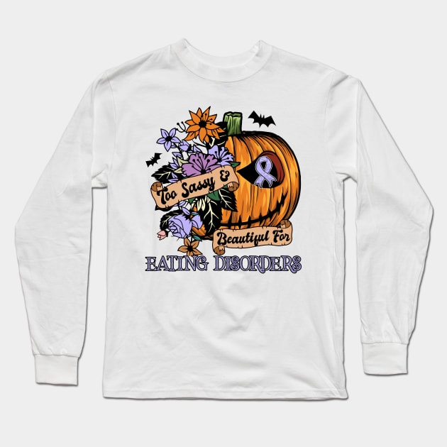 Eating disorders Awareness - retro halloween scary pumpkin head Long Sleeve T-Shirt by Lewis Swope